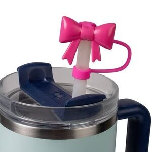 Straw Topper Pink Bow